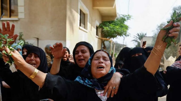 funeral of Palestinian twin babies Ossayd and Mohammad Abu Hmaid